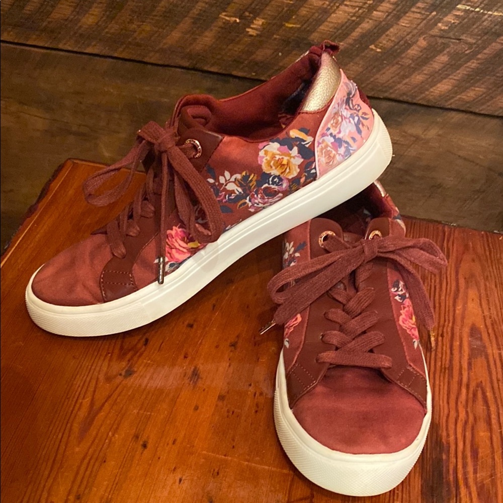 Matilda Jane Red and Pink Floral Sneakers